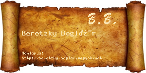 Beretzky Boglár névjegykártya